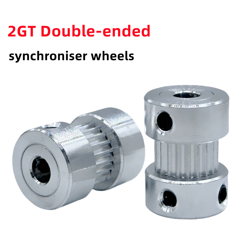 3D Printer Engraving Machine 2GT Synchronous Wheel 20 Tooth Aluminum Alloy Double Head with M4 Top Wire Synchronous Wheel Pulley
