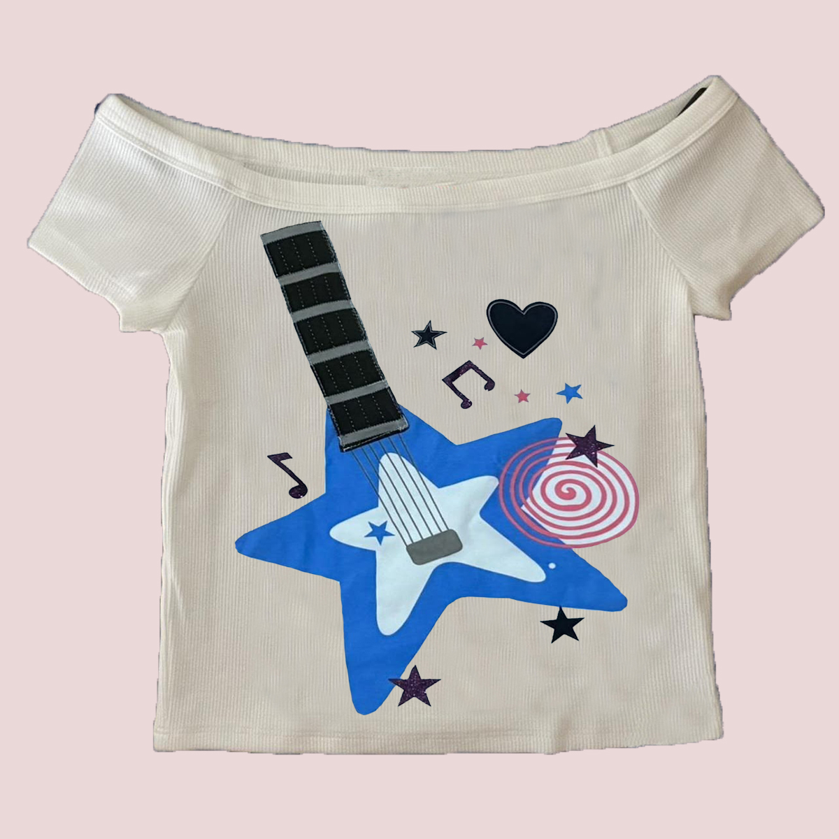 Summer Y2K Hip Hop Street Style Striped Lace Women's One Shoulder Trendy Punk Aesthetics Cool Girl Granki Gothic Rock EMO