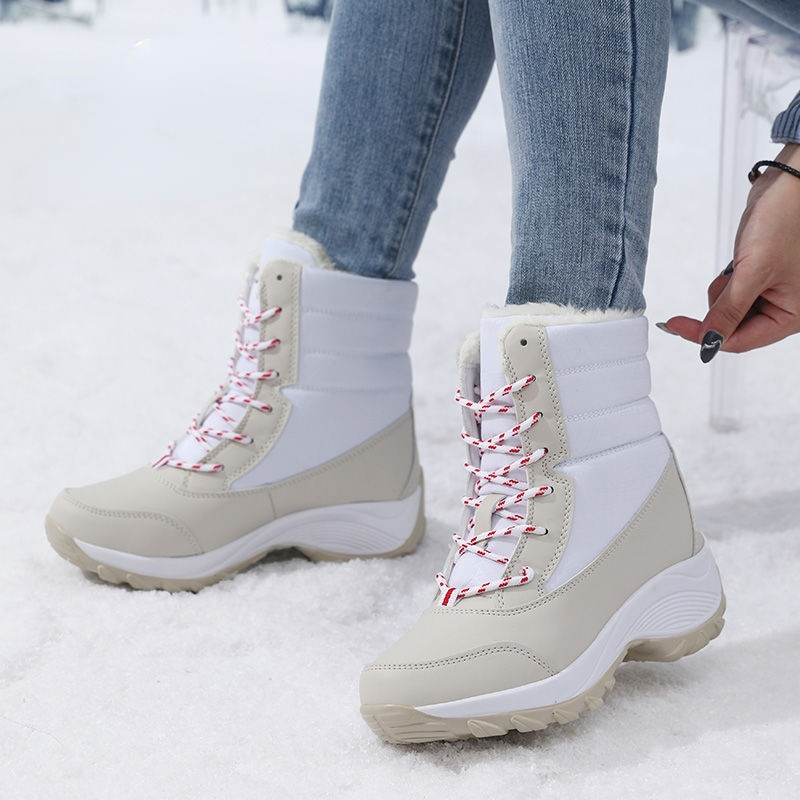 Autumn Winter Women's Ankle Boots Chunky Platform Waterproof Non-slip Warm Shoes Woman Boots Outdoor Warm Snow Boots 2025 New