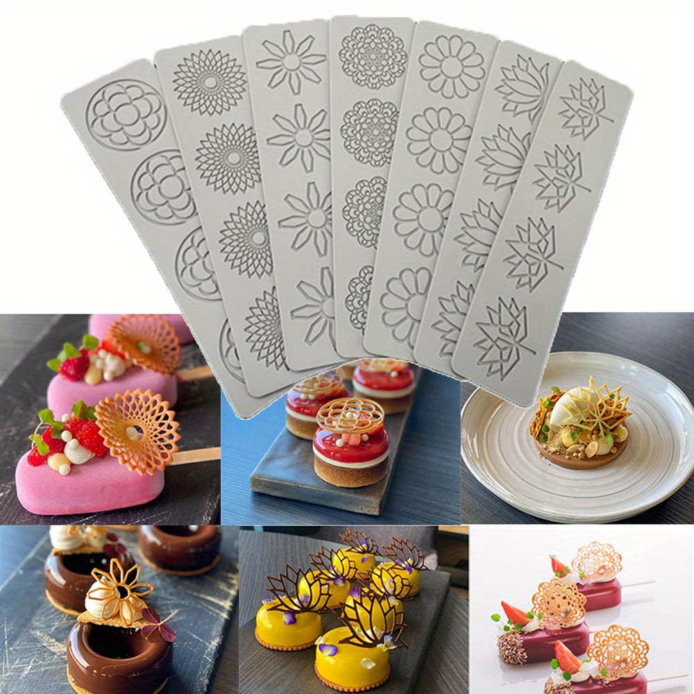 1pc Silicone Lace Mat Set for Cake Decorating, Sugarcraft, Chocolate & Fondant Molds - DIY Baking Tool