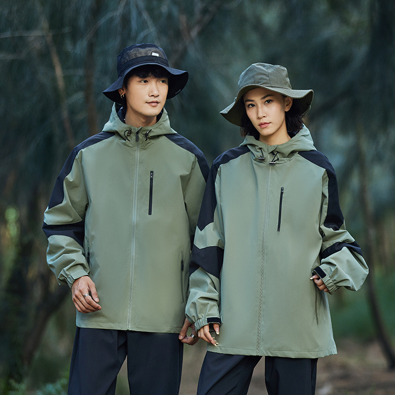 Waterproof Climbing Coat Outdoor Spring Fall Raincoats Windbreaker 3-in-1 Men Women Hooded Hiking Camping Fishing Jackets Couple