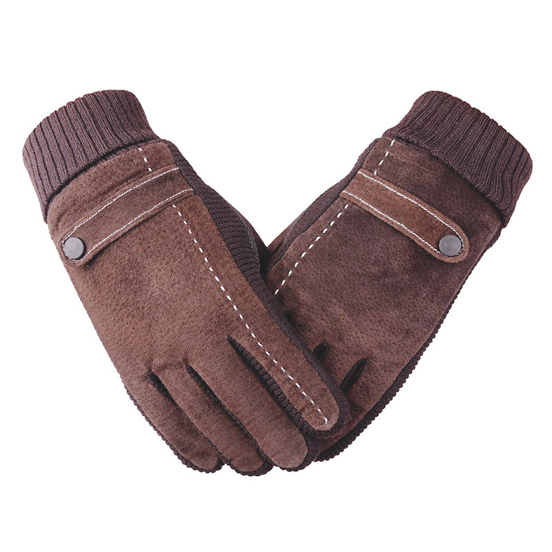 Men's autumn and winter outdoor cycling motorcycle windproof, anti slip, thick velvet, warm touch screen gloves