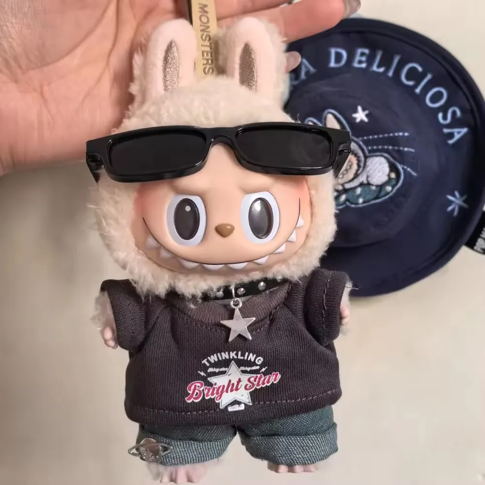 For 17cm Labubu Doll Rock Series Cotton Clothes Set - No Attribute Included Soft Vinyl Collectible Figure Clothing Accessories