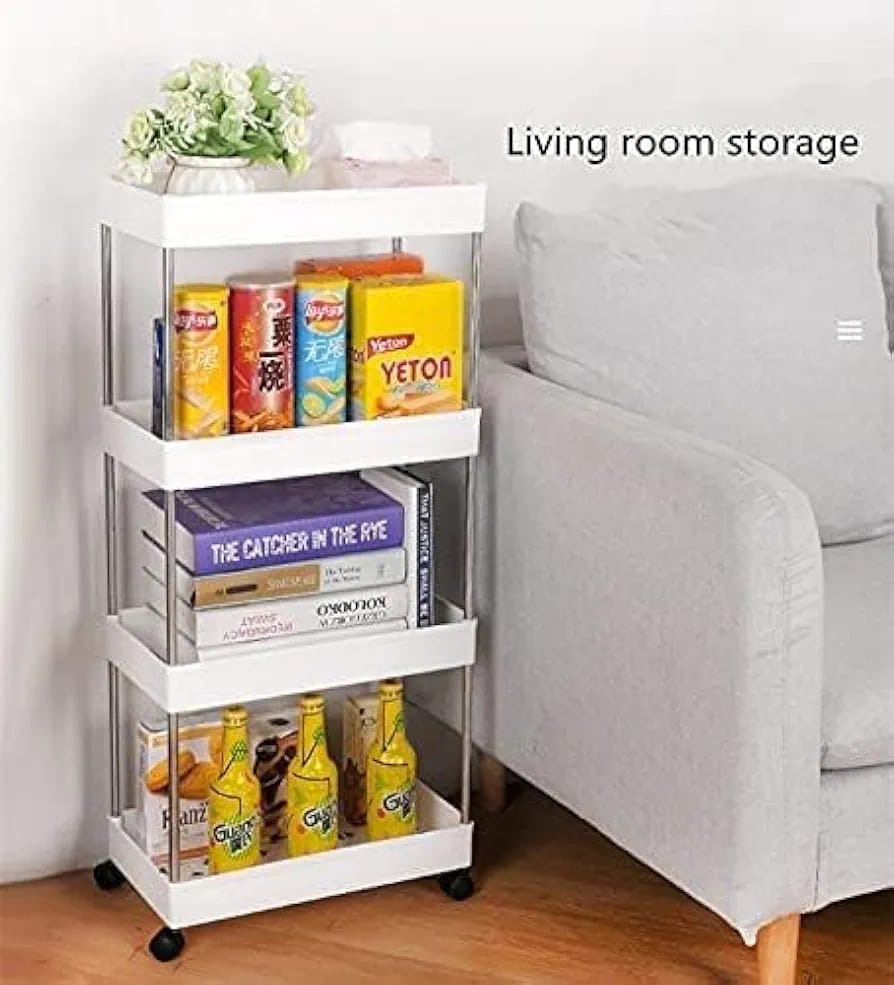 Kitchen Storage Trolley Rack with Caster Wheels