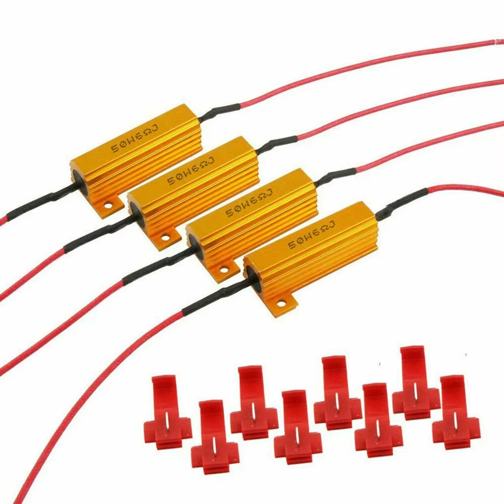 4Pcs LED Indicator Ballast Flash Rate Relay Turn Signal Bulbs 50W 6 Ohm Load Resistor