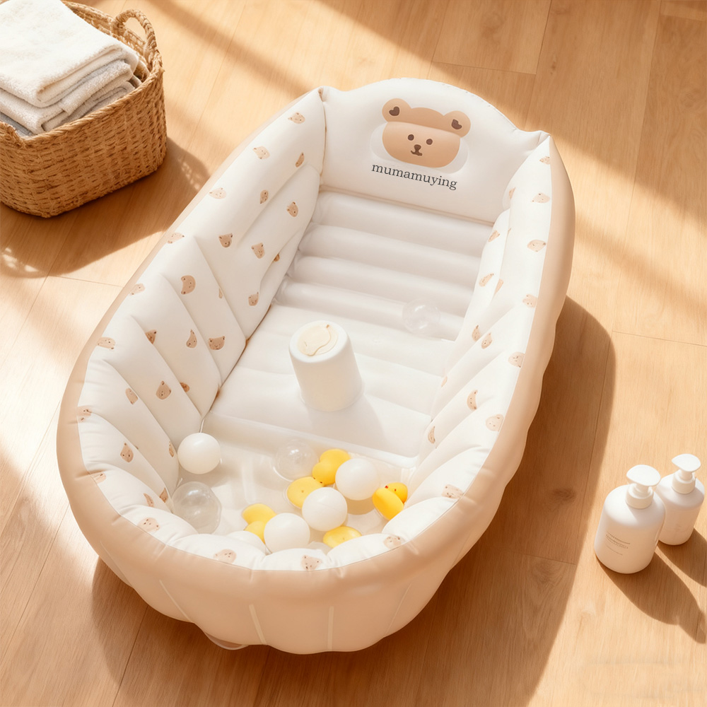 1PCS Portable Baby Inflatable Bathtub Non-Slip Travel Bathtub Mini Air Swimming Pool Child Thick Folding Shower Tub