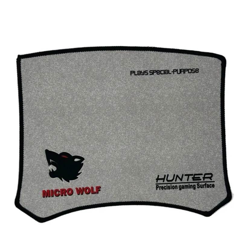 Wild Wolf Hunter Precision Gaming Mouse Pad - Ergonomic Curved Shape with Stitched Edges - High Speed Tracking Surface