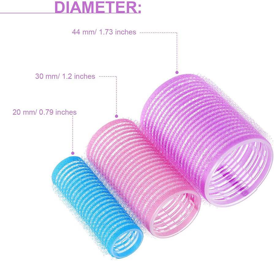 Pack of 3 Velco roller heatless hair Curler
