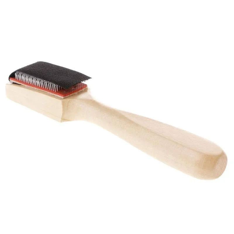 1/2Pcs Wood Suede Sole Wire Cleaners Dance Shoes Cleaning Steel Brush for Footwear Ballet Dance with Long Handle