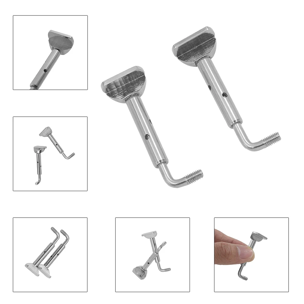 2pcs/ Set Violin Chin Rest Clamp Screws Professional Silver Metal Stringed Instrument Accessories 3/4 4/4 Replacement Fitting