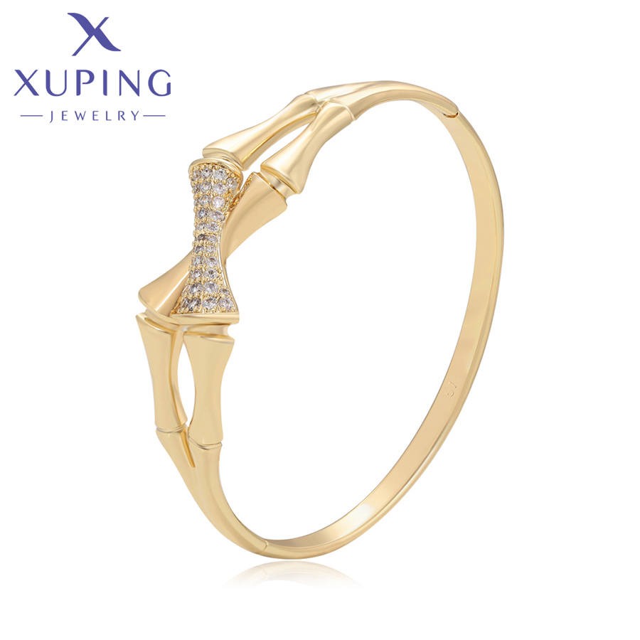 Xuping Jewelry Hot High Fashion New Arrival 56mm Light Gold Color Bangle for Women Exquisite Birthday Party X000892620