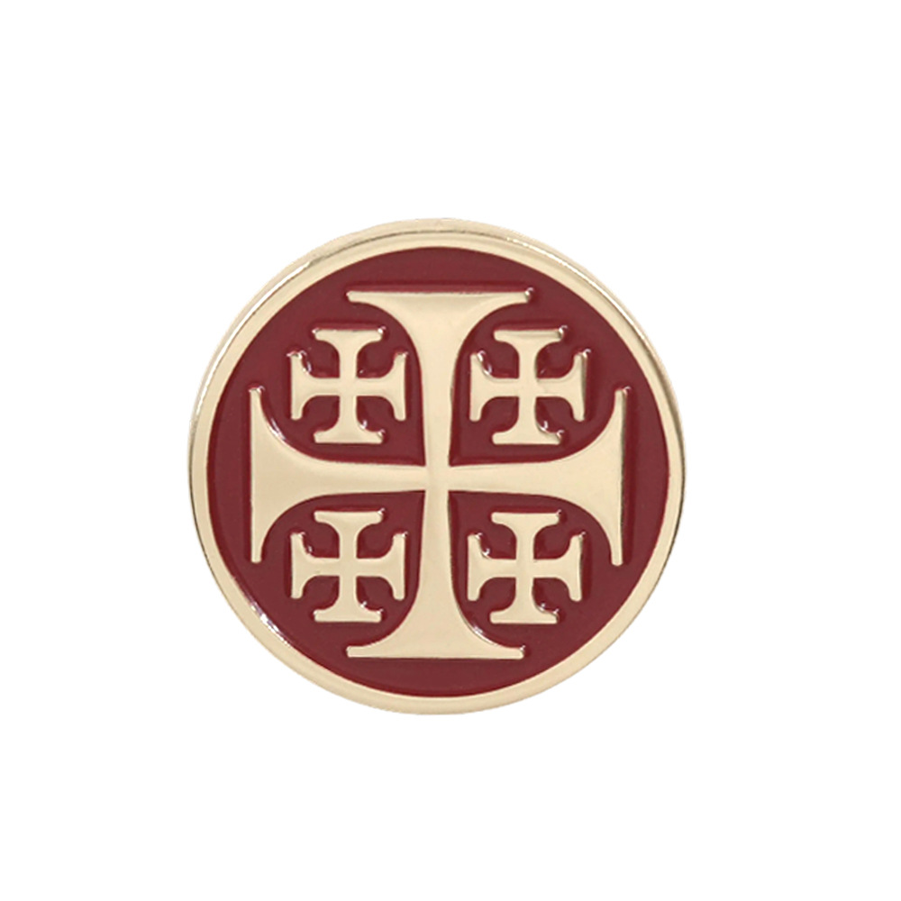 1pc Fashionable Minimalist Round Red Enamel Pin Badge Versatile Bag and Collar Decoration
