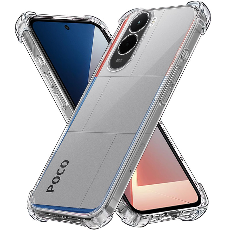 Luxury Ultra Thin Clear Phone Case For Xiaomi Poco M7 M6 X2 X3 X4 X5 X6 X7 GT NFC Pro Plus + 5G 4G Soft Transparent Back Cover