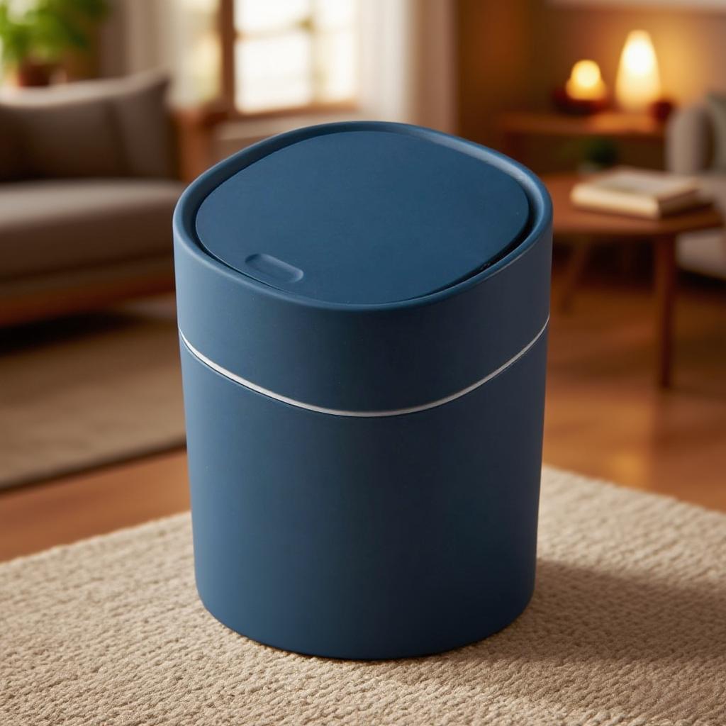 Household Endurable Trash Can Mini Lightweight Desktop Flip Waste Basket Portable Bedside Table Small Trash Can With Lid