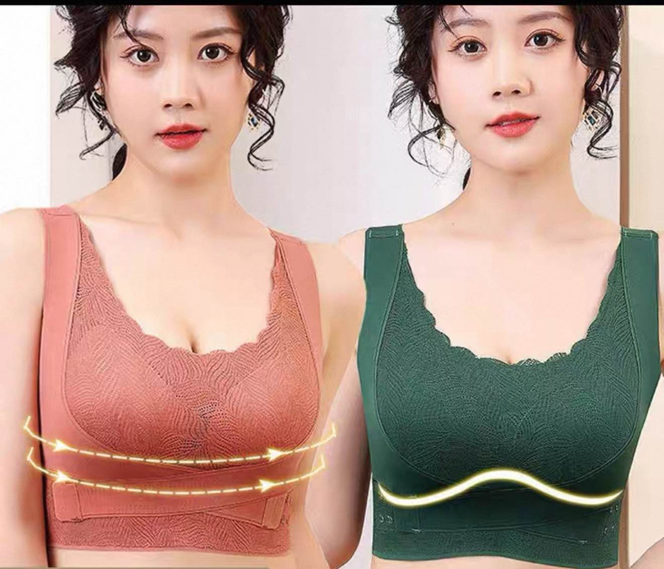 Lace Yoga Sports Bra Beautiful Back Design Shock-proof Thin Gathered without Steel Rings for Women