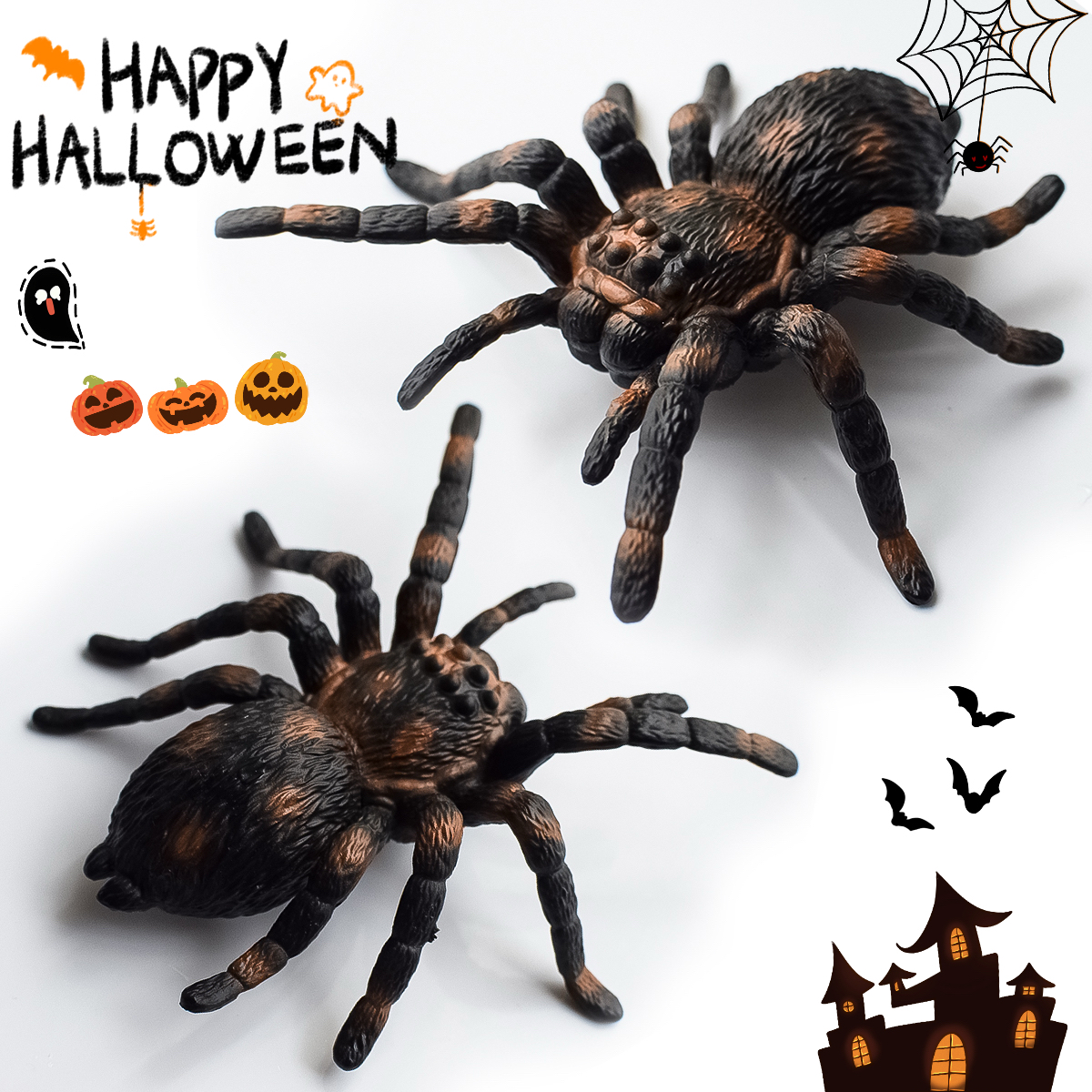 2 Pieces of Simulated Spider Models | Decorative Ornaments | Teaching Props | Birthday Anniversary Party Holiday | Halloween, , Hanukkah, Easter, Day of the Dead, Winter | Holiday Atmosphere Decorations
