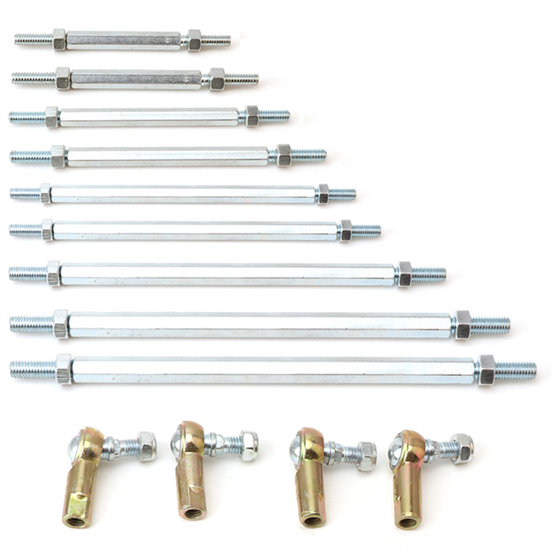 M8 80mm-280mm Steering Tie Rod Kit Ball Joint For 49cc 50cc 2 Stroke Electric Mini Kids ATV Go Kart Buggy Scooter Quad E-Bike