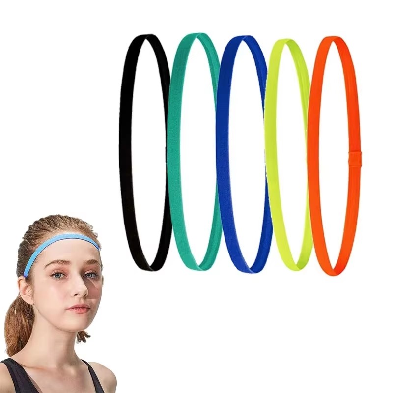5/3/1Pcs Candy Color Women Men Yoga Hair Bands Sports Headband Girls Sport Anti-slip Elastic Rubber Sweatband Football Running