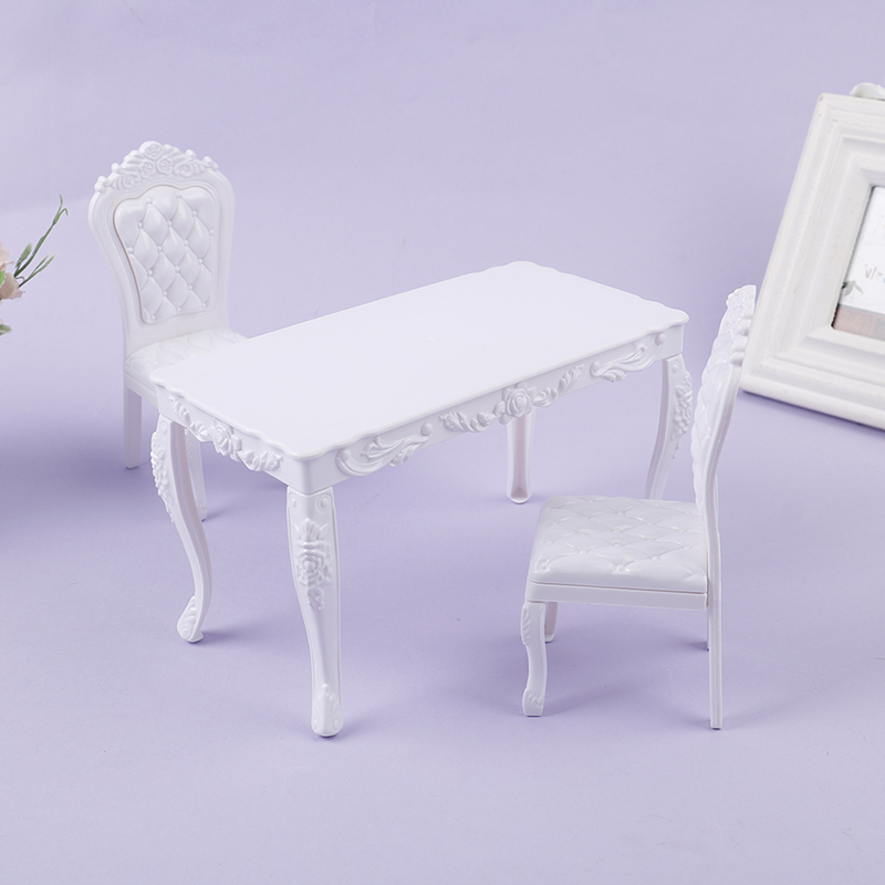 Dollhouse 1:6 Mini Furniture Simulation Dining Table Chair Computer Office Desk Chair DIY Decor Ornament
