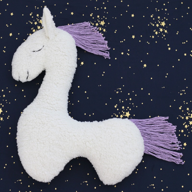 White Horse Newborn Photography Prop for Baby Full Moon Photos Auxiliary Modeling Pillow