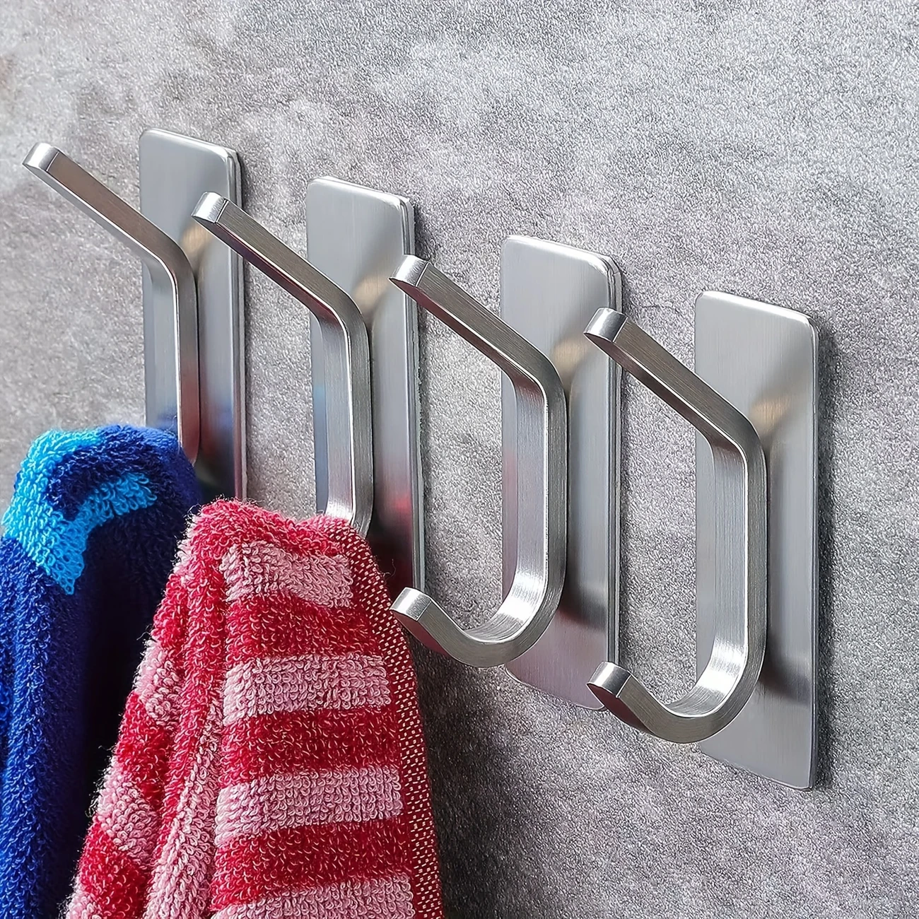 304 Stainless Steel Hook Self-adhesive Multi-purpose Universal Hook Bathroom Towel Rack Key Rack Kitchen Accessories Organizer