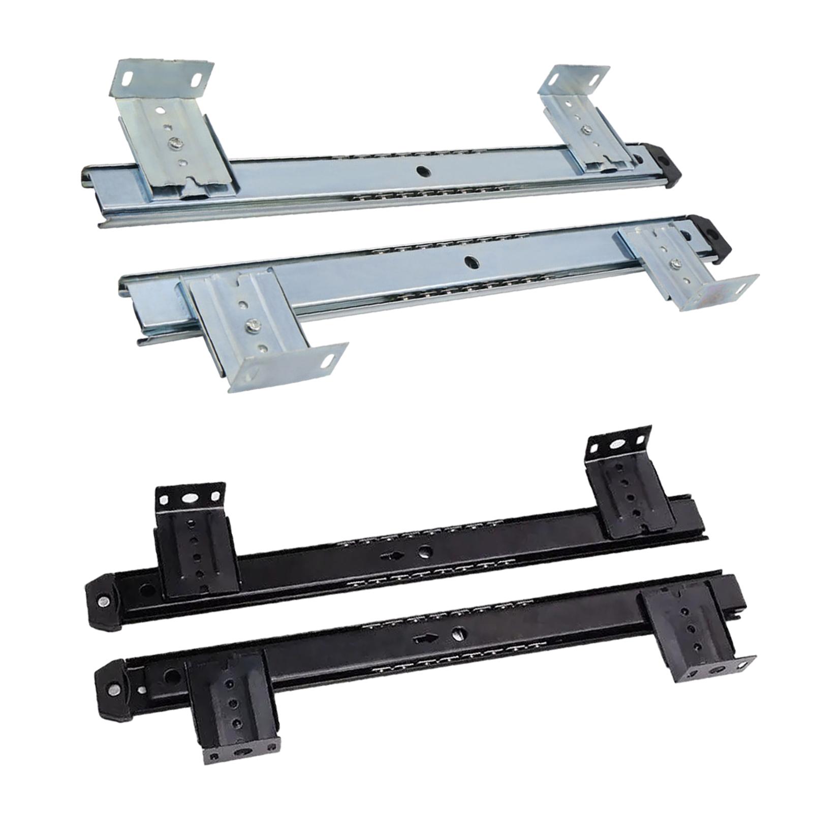 Rails Rack Set for Cabinet Metal Pull Out Multipurpose Home Adjustable Ball Bearing Office Furniture under Desk Slider Track