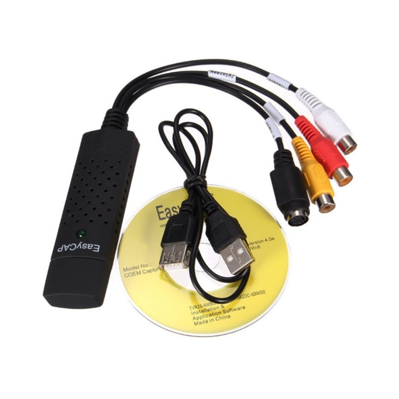 USB2.0 Audio Video Capture Card Adapter with USB Cable TV Tuner Video Capture Converter Adapter For Win7/8/XP/Vista Easy to cap