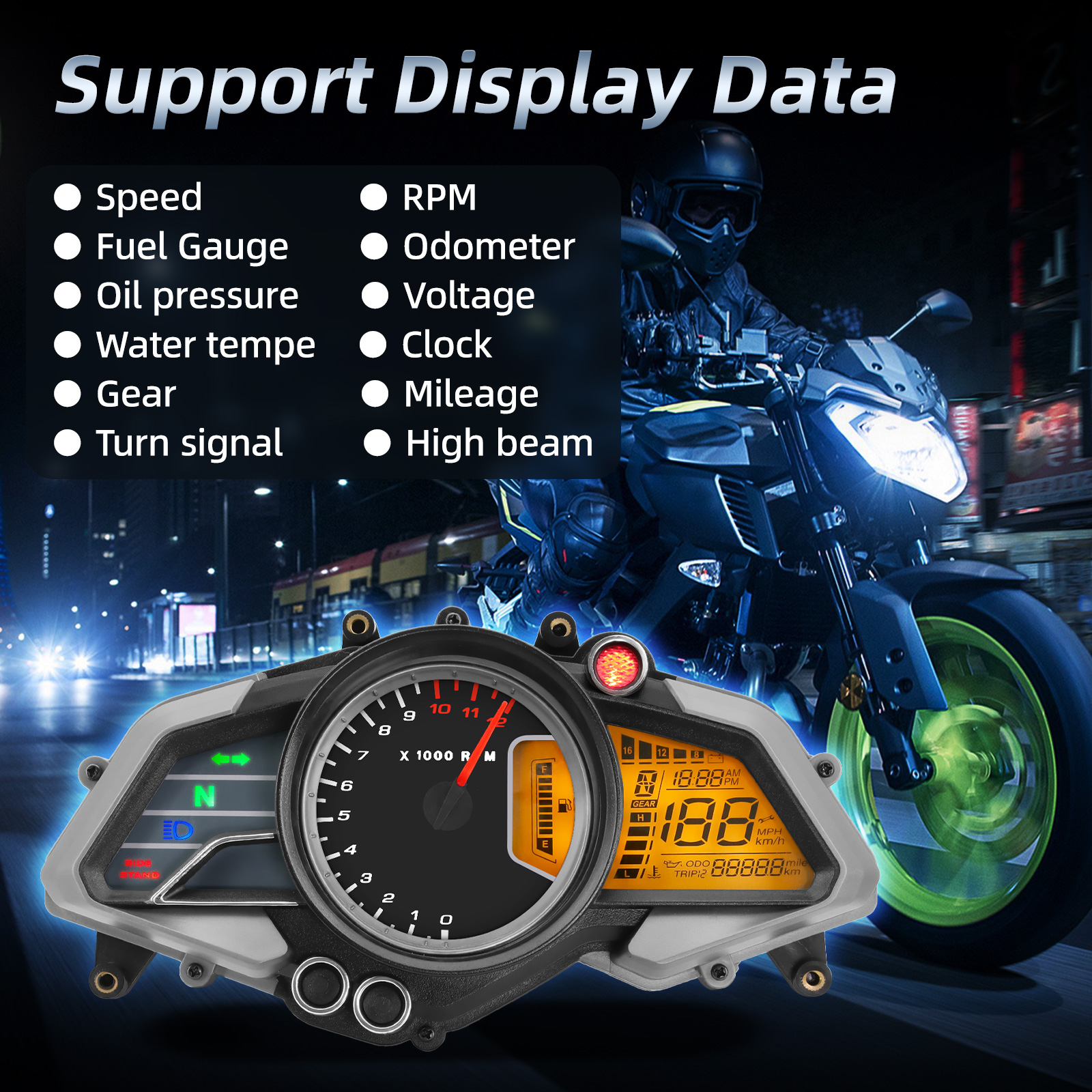 For Bajaj pulsar 135 150 160 180 200NS 2015-2018 Tachometer Digital Odometer Motorcycle Speedometer Meter Gauge LCD Instrument ja 3