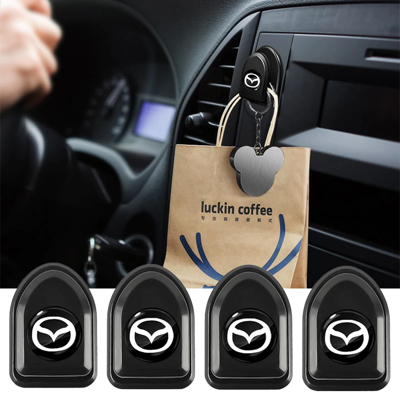 2/4pcs Mini Car Hooks USB Cable Headphone Key Storage Hooks For Mazda 2 3 4 5 6 7 8 323 626 CX-3 5 8 9 MX-5 30 RX-8 Accessories