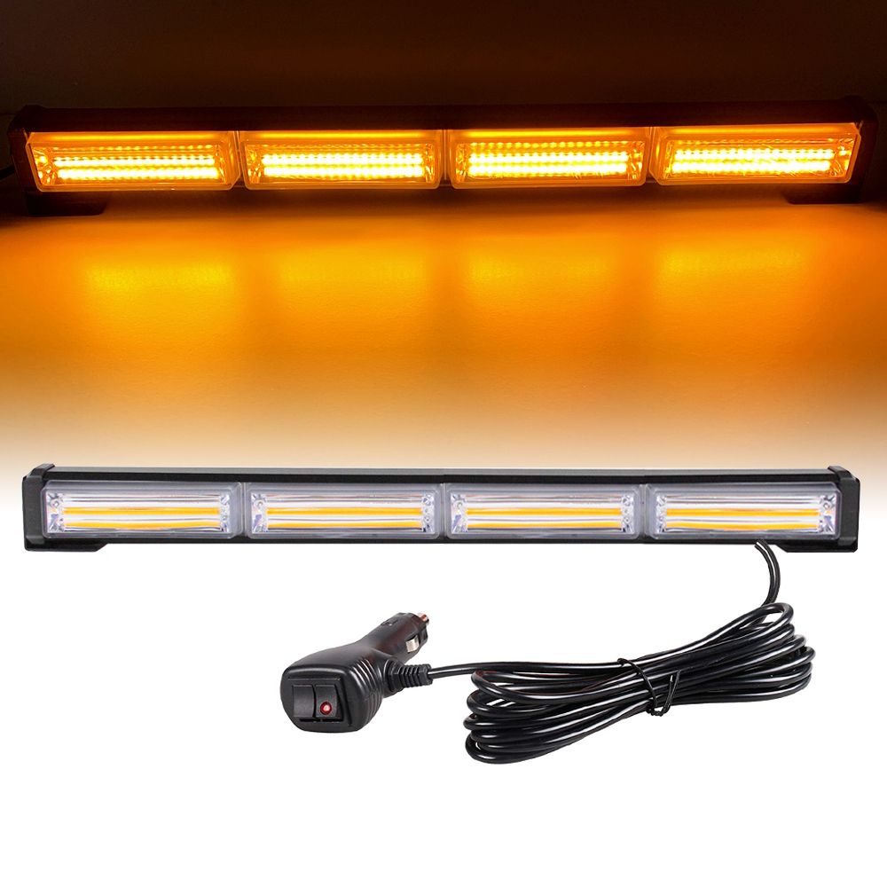 COB Amber Signal Light LED Traffic Adviser Car Emergency Strobe Lights Bar Yellow Red Blue Vehicle Flash Beacon 12V 24V