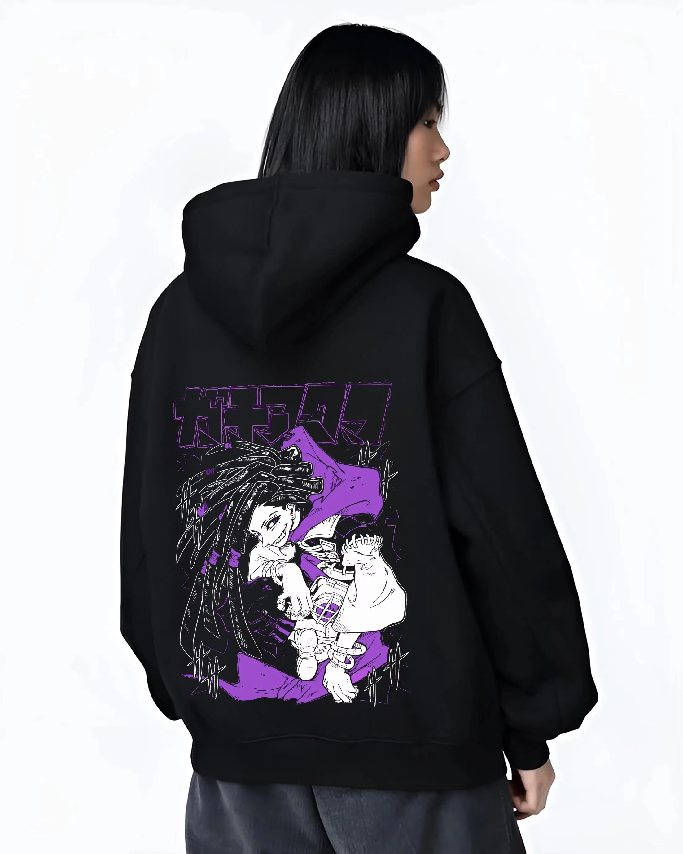 2026 New Gachiakuta Rudo Hoodie Rebel Fighter Anime Manga Back Print Hoodies Women Men Oversized Pullover Fleece Tracksuit
