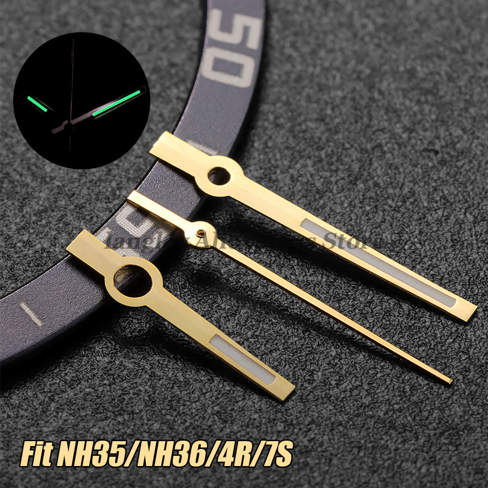 Green Dials Matte 28.5mm NH35 Retro Watch Dial With Hands Green Luminous For NH35 NH36 4R Movement Watch Modified Accessories