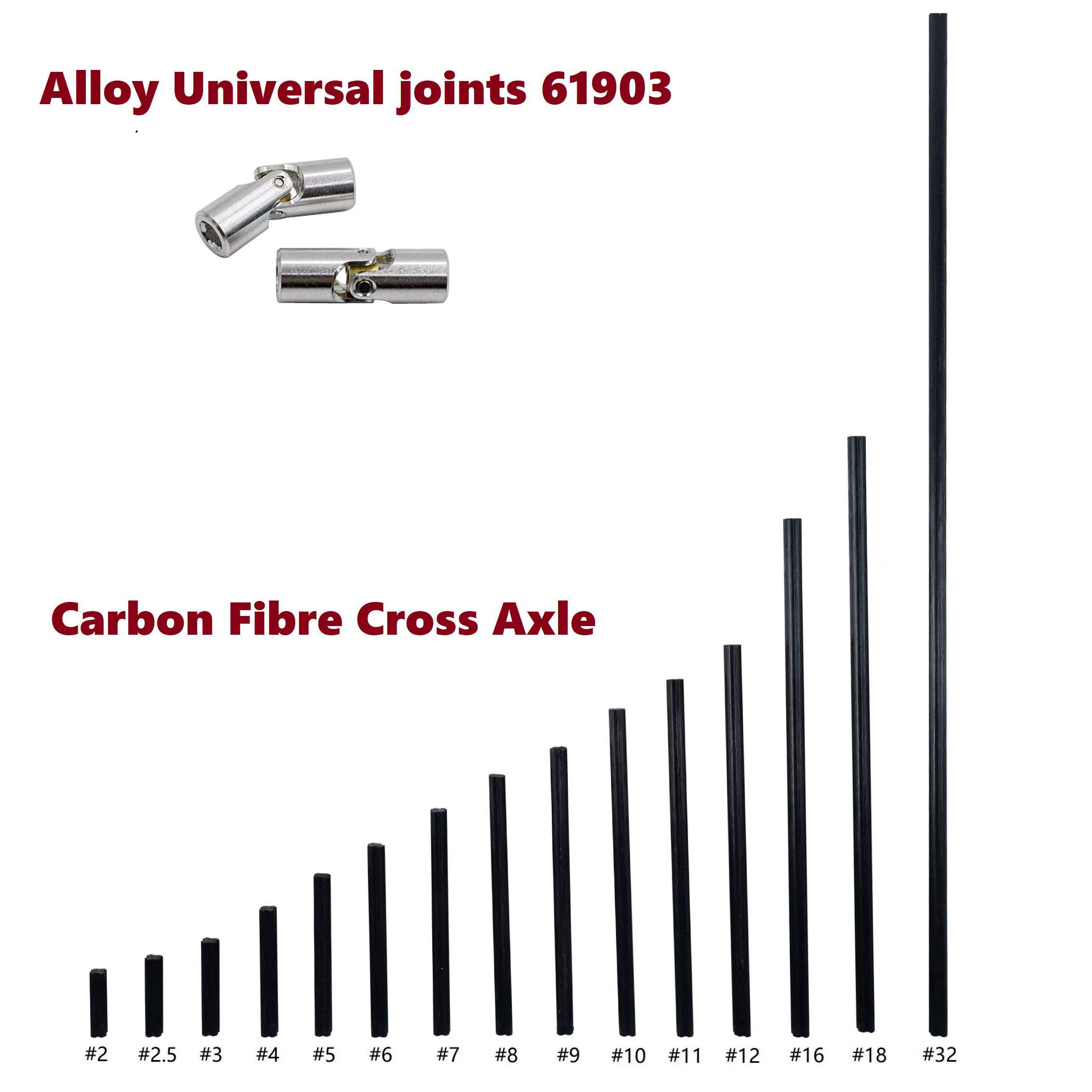 Technical Building Blocks powered function refit parts Metal universal joints 61903 Carbon Fiber Cross Axle 4519 3705 32073