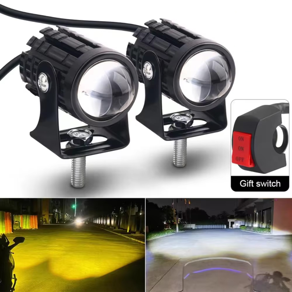 Super Bright Motorcycle LED Explorers Headlight Projector Fisheye Lens LED Moto Fog Auxiliary Motorcycle Headlight