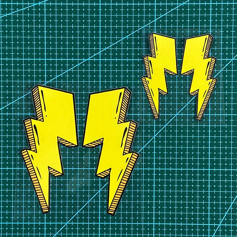 1Pair Yellow Lightning Motorcycle Sticker Waterproof Motorbike Front Fairing Fuel Tank Helemt Bicycle Vinyl Decal Durable Decor