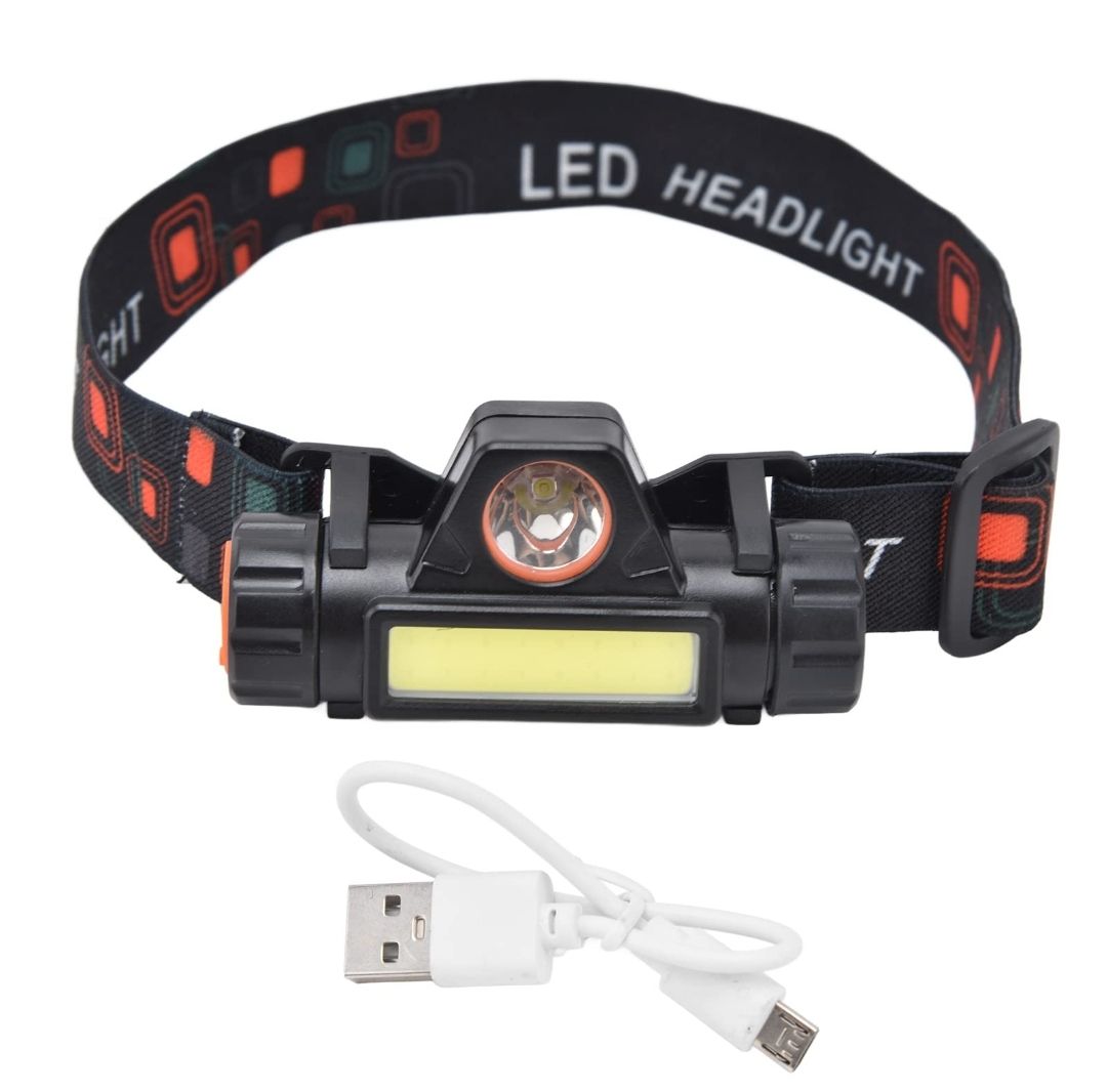 Portable Mini XPE+COB LED USB Rechargeable
Headlamp