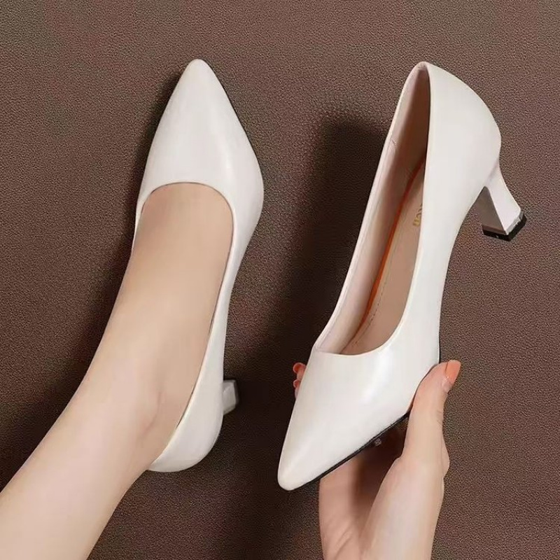 2026 New Women's Pointed-Toe Pumps - Slim Heel Slip-On Dress Shoes, Spring/Fall Office Flats