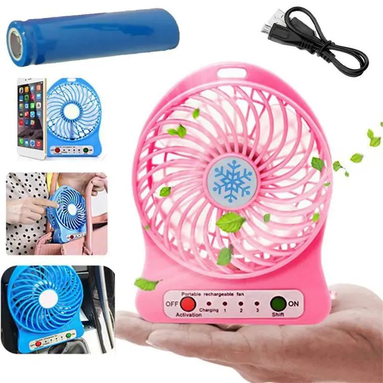 Portable Mini Hand Held Fan Desk Table Fan Cooling Cooler USB Rechargeab...