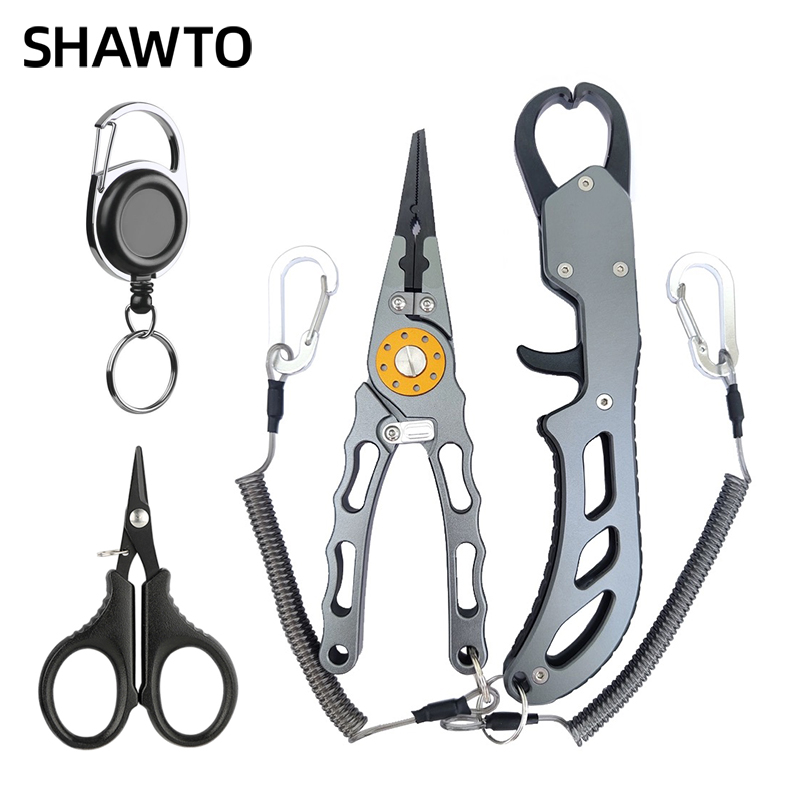 Shawto Fishing Pliers And Grip Anti Corrosion Aeronautical Fishing Scissor Stainless Steel Multifunctional Tool Accessories