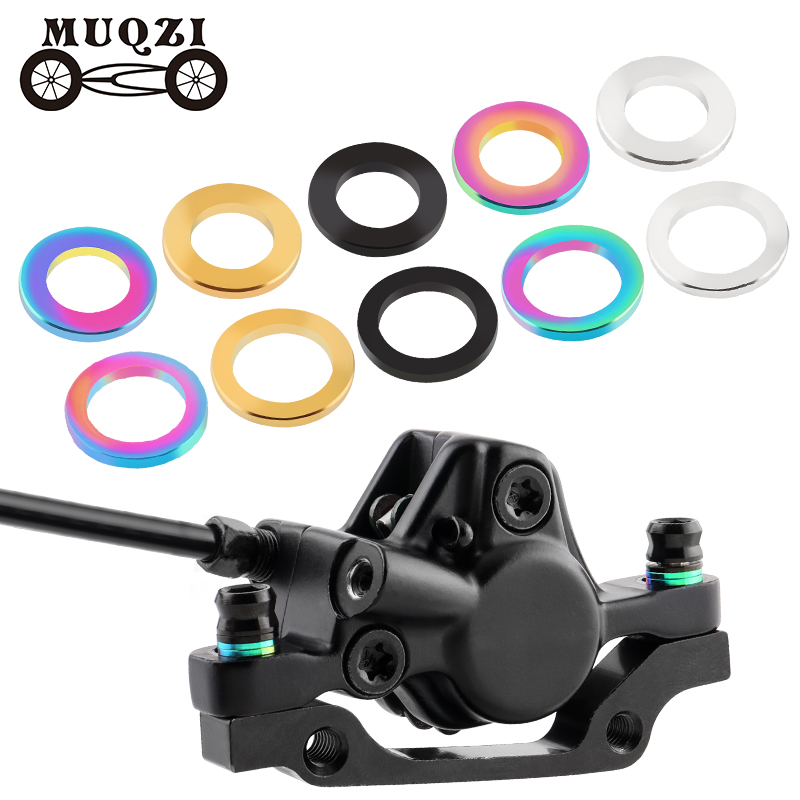MUQZI 10pcs Titanium Washer M5 M6 For MTB Road Bike Stem Disc Brake Seat Post Spacers Crank Brake Calipers Gasket