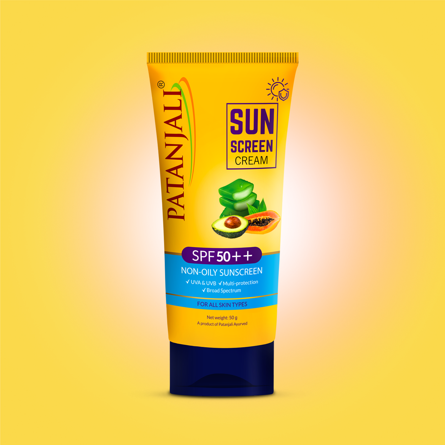 Patanjali Sunscreen Cream Spf 50 ++ 50 gm