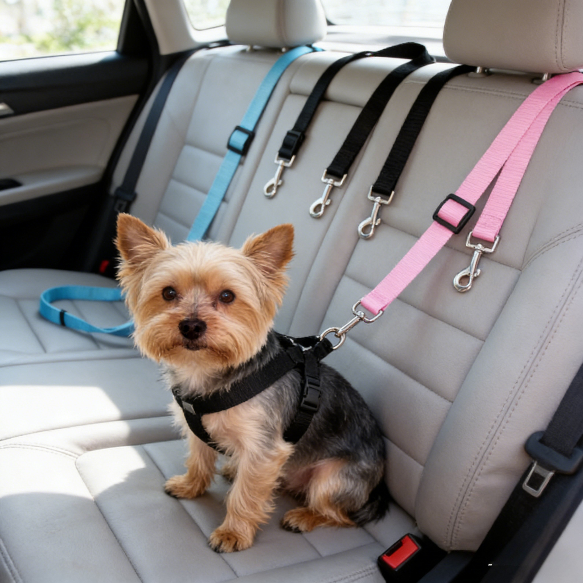 New dog car pet seat belt pet seat vehicle dog harness lead clip safety dog seat belt lever traction dog collar