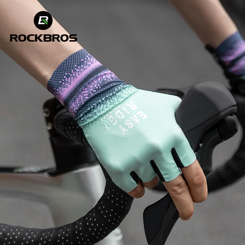 ROCKBROS Cycling Gloves Shock-absorbing Elastic Breathable Road Bike Gloves for Men Women MTB Riding Equipment