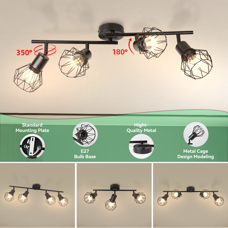 Decoration LED Ceiling Spotlight 85-265v Nordic Retro Pendant Light Home Kitchen Living Room Dining LED Chandelier