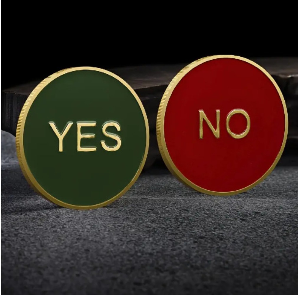 1 Piece YES NO Decision Coin Lucky Wishing Coin Props Creative Commemorative Coins Niche Premium