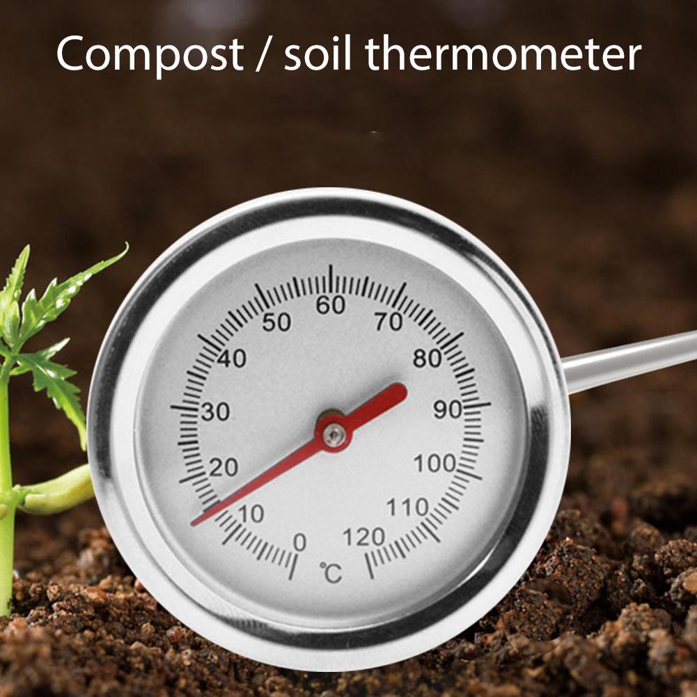 Compost Soil Tester Meter Probe Stainless Steel Thermometer Temperature Monitor