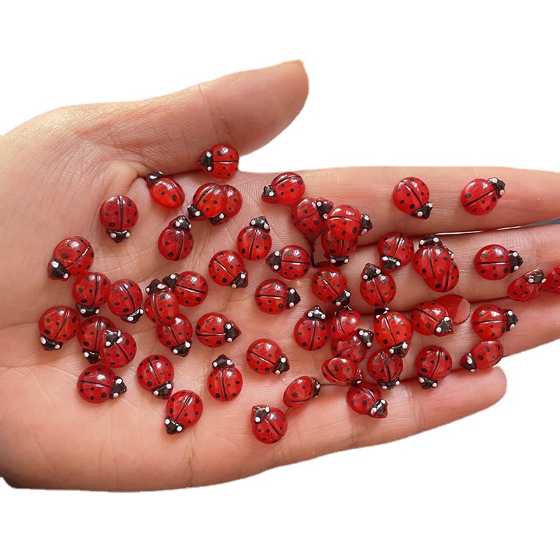 20pcs Cute Cartoon Ladybug Nail Charms Coloful Animals Flatback Rhinestones For Nails Art Decorations DIY Manicure Accessories