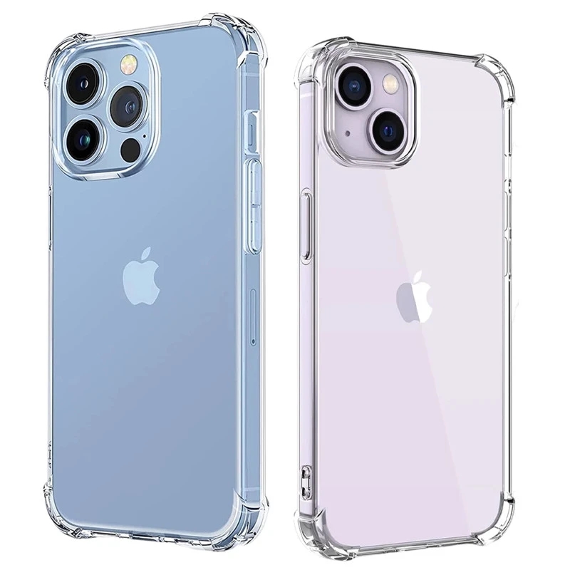 Shockproof Silicone Clear Case For iPhone 17 16 15 14 13 12 Mini Pro Xs Max 16e 17e XR 6 6s 7 8 Plus Air Airbags Cover