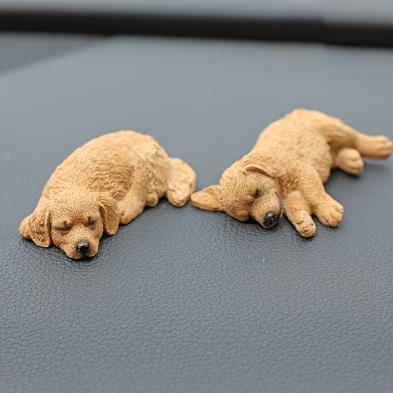 1pc Golden Retriever Dog Resin Car Ornaments Puppy Cute Dog Toy Figure Statue for Car Dashboard Tabletop Decoration Accessories