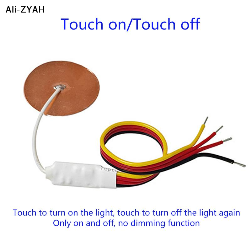 1Pc 2025 12V24V Mini Touch Sensor Switch Without Opening Penetrating Wood Board Glass Sensor Copper Foil Self-adhesive Jog Reset
